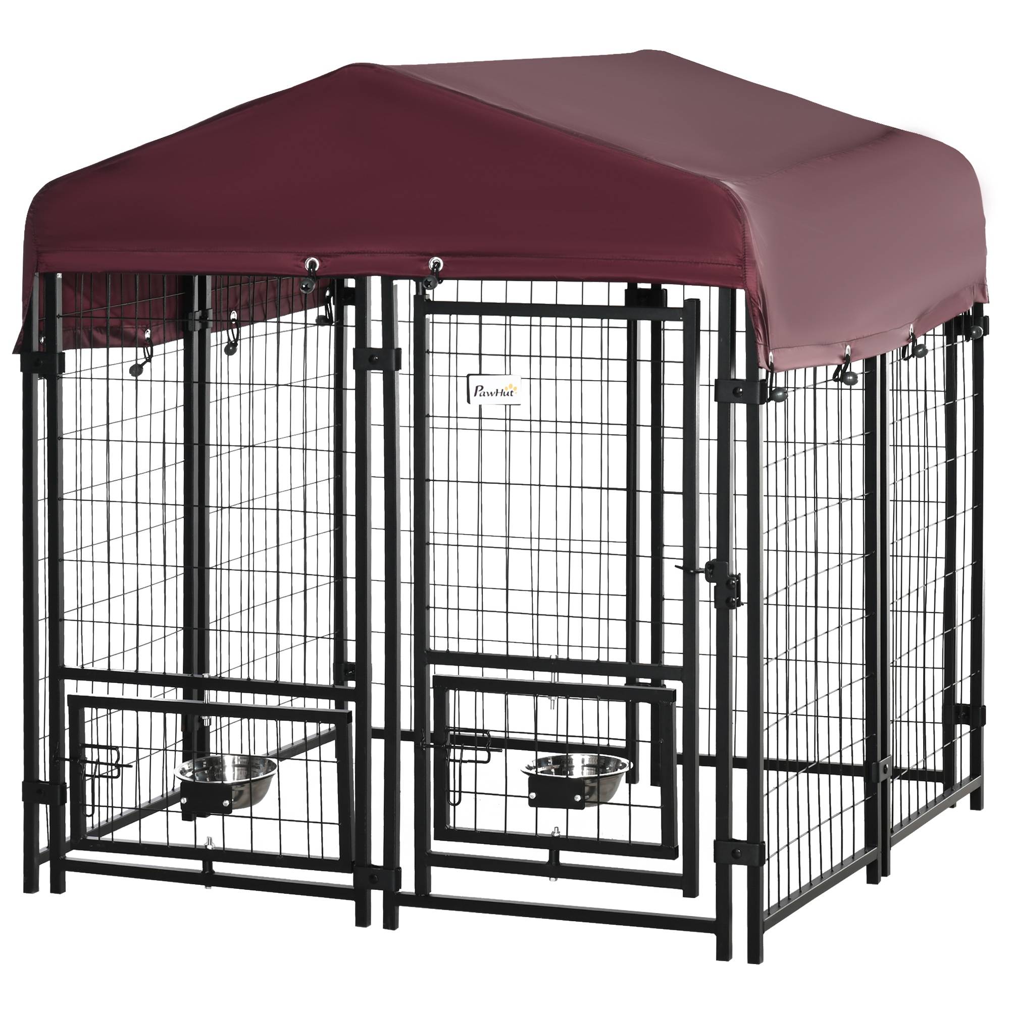 Parc enclos pour chiots chiens acier extérieur toit imperméable 8 panneaux 120x120cm multi - ComfortXL Outdoor Living - Image 2