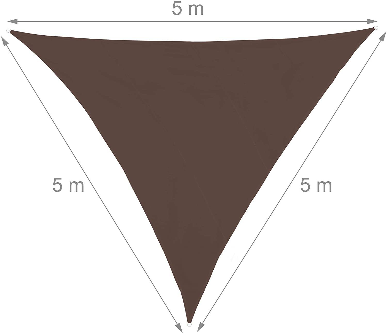 Helloshop26 - Voile d'ombrage triangle 5 x 5 x 5 m brun - Image 2