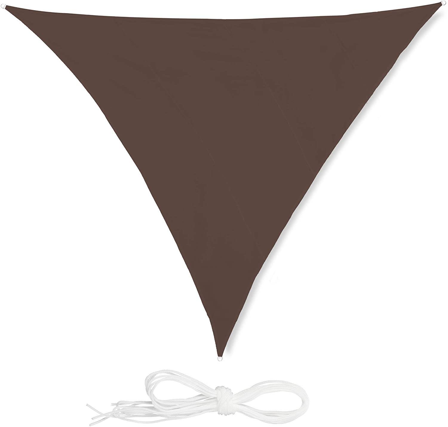 Helloshop26 - Voile d'ombrage triangle 5 x 5 x 5 m brun - Image 1