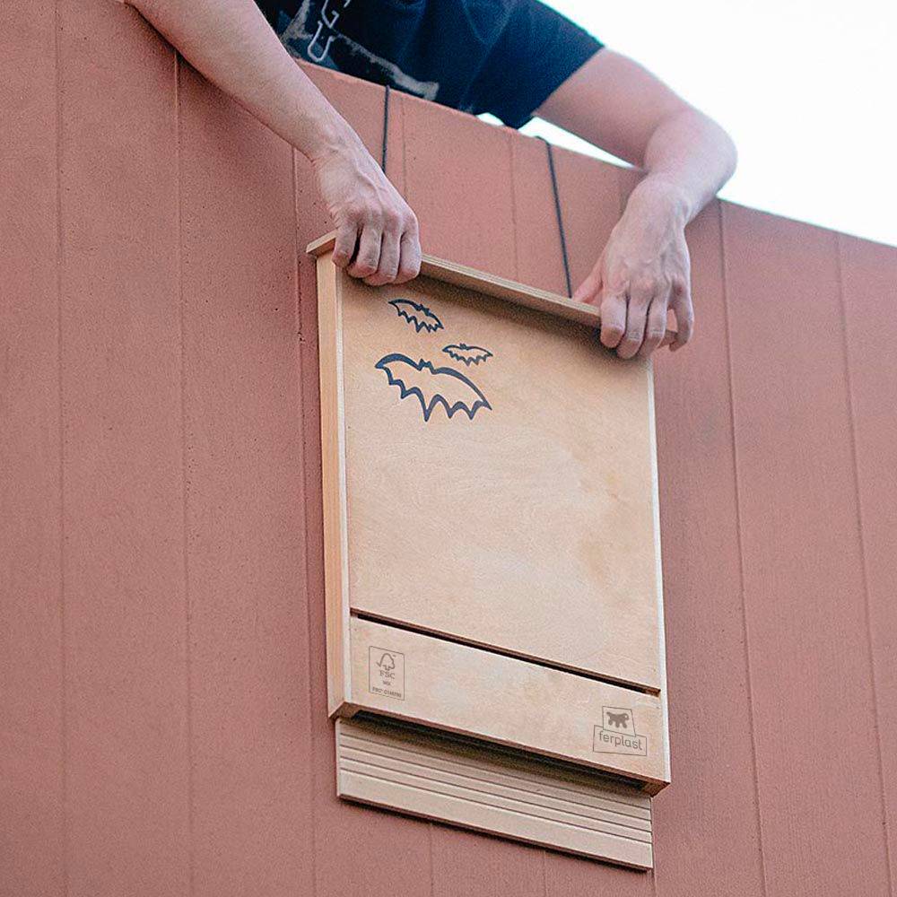 Ferplast - Ferplast Maison pour chauve-souris BAT HOUSE Nid pour chauve-souris en bois FSC, Protection contre les moustiques et insectes écologique et naturel - Image 4