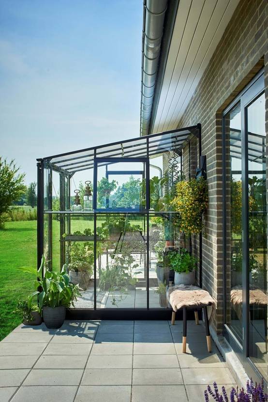 Halls - Serre en verre trempé 4,7 m², noir - Qube Lean-to 68, Halls - Image 4