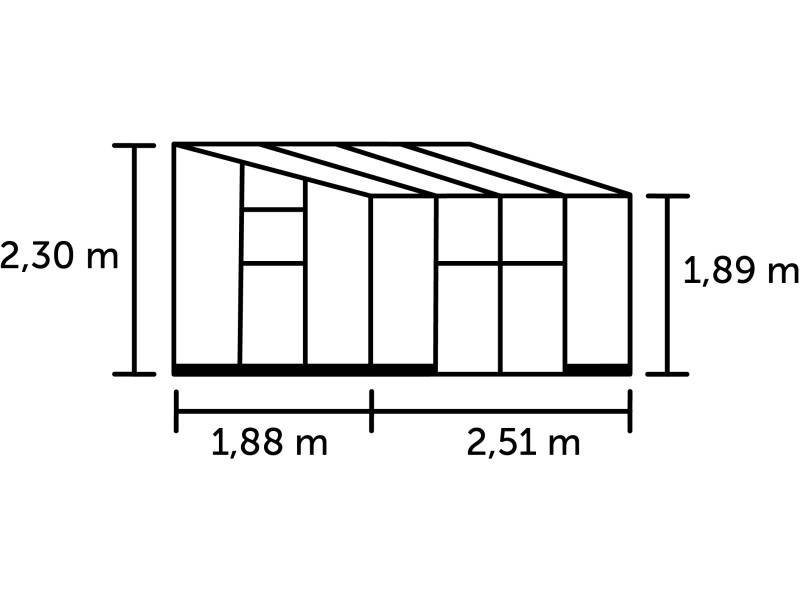 Halls - Serre en verre trempé 4,7 m², noir - Qube Lean-to 68, Halls - Image 6