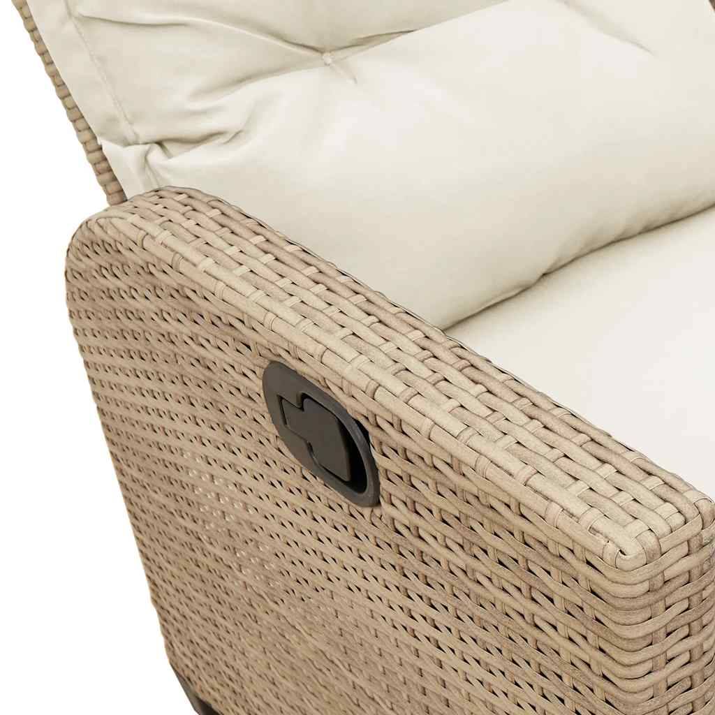 ComfortXL - Salon de jardin d'angle en L polyrotin 3 pièces avec dossier inclinable et repose-pieds Beige – ComfortXL Outdoor Living - Image 3