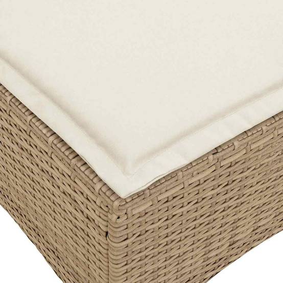 ComfortXL - Salon de jardin d'angle en L polyrotin 3 pièces avec dossier inclinable et repose-pieds Beige – ComfortXL Outdoor Living - Image 10