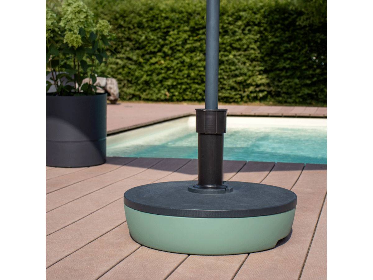 Eda - Pied de parasol rond en plastique à remplir 20 L  gris foncé/laurier - EDA - Image 3