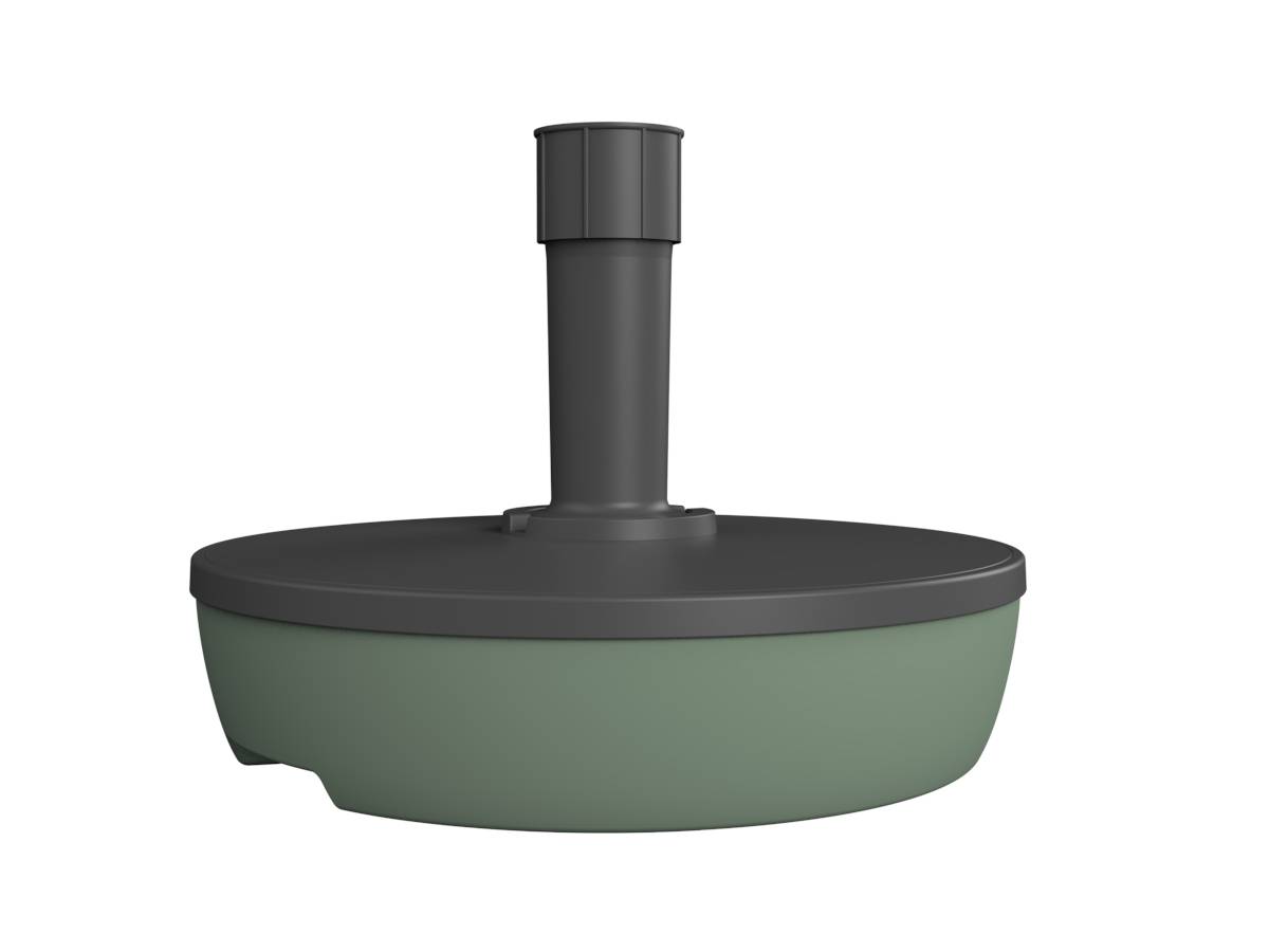 Eda - Pied de parasol rond en plastique à remplir 20 L  gris foncé/laurier - EDA - Image 1