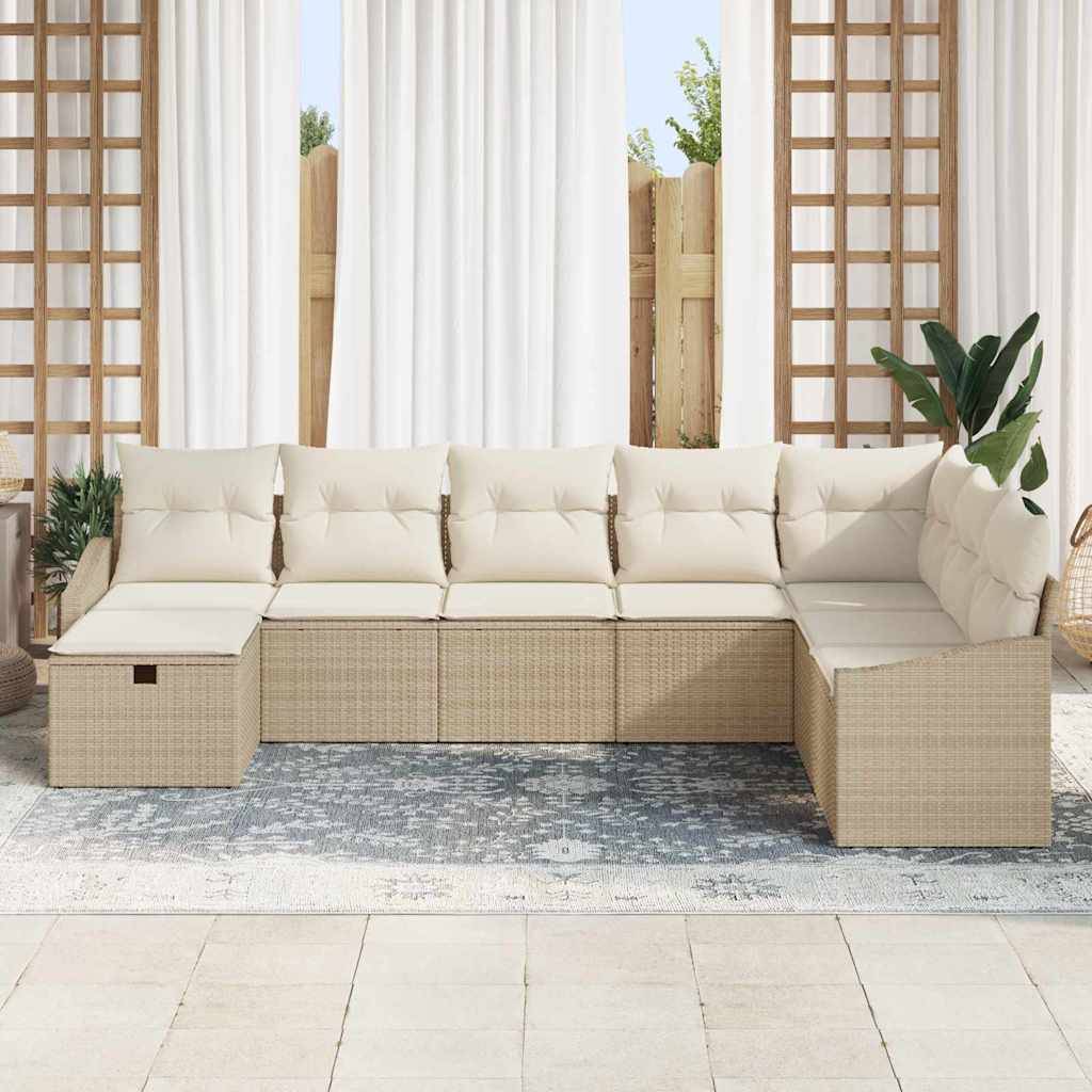Kit Mobilier Terrasse Rangement Polyrotin - 8 Modules Pratiques et Esthétiques - Beige – ComfortXL Outdoor Living - Image 3