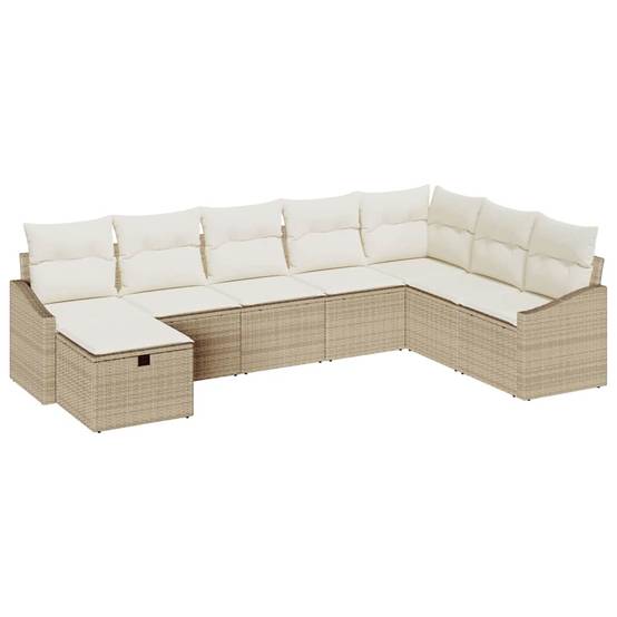 Kit Mobilier Terrasse Rangement Polyrotin - 8 Modules Pratiques et Esthétiques - Beige – ComfortXL Outdoor Living - Image 2
