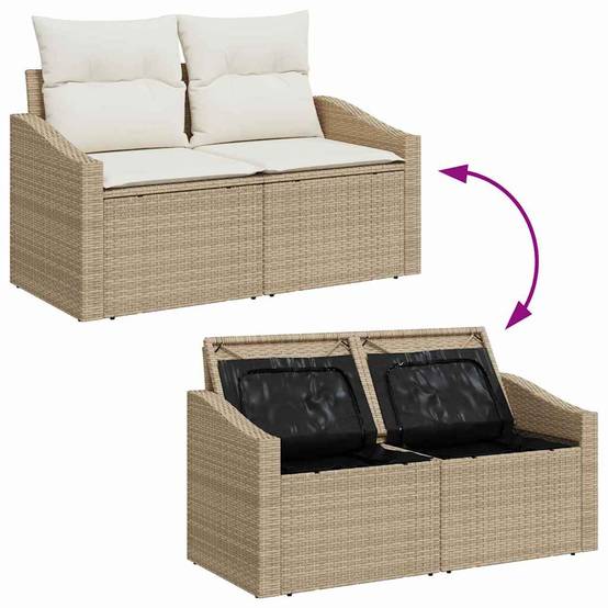 Kit Mobilier Terrasse Rangement Polyrotin - 8 Modules Pratiques et Esthétiques - Beige – ComfortXL Outdoor Living - Image 8