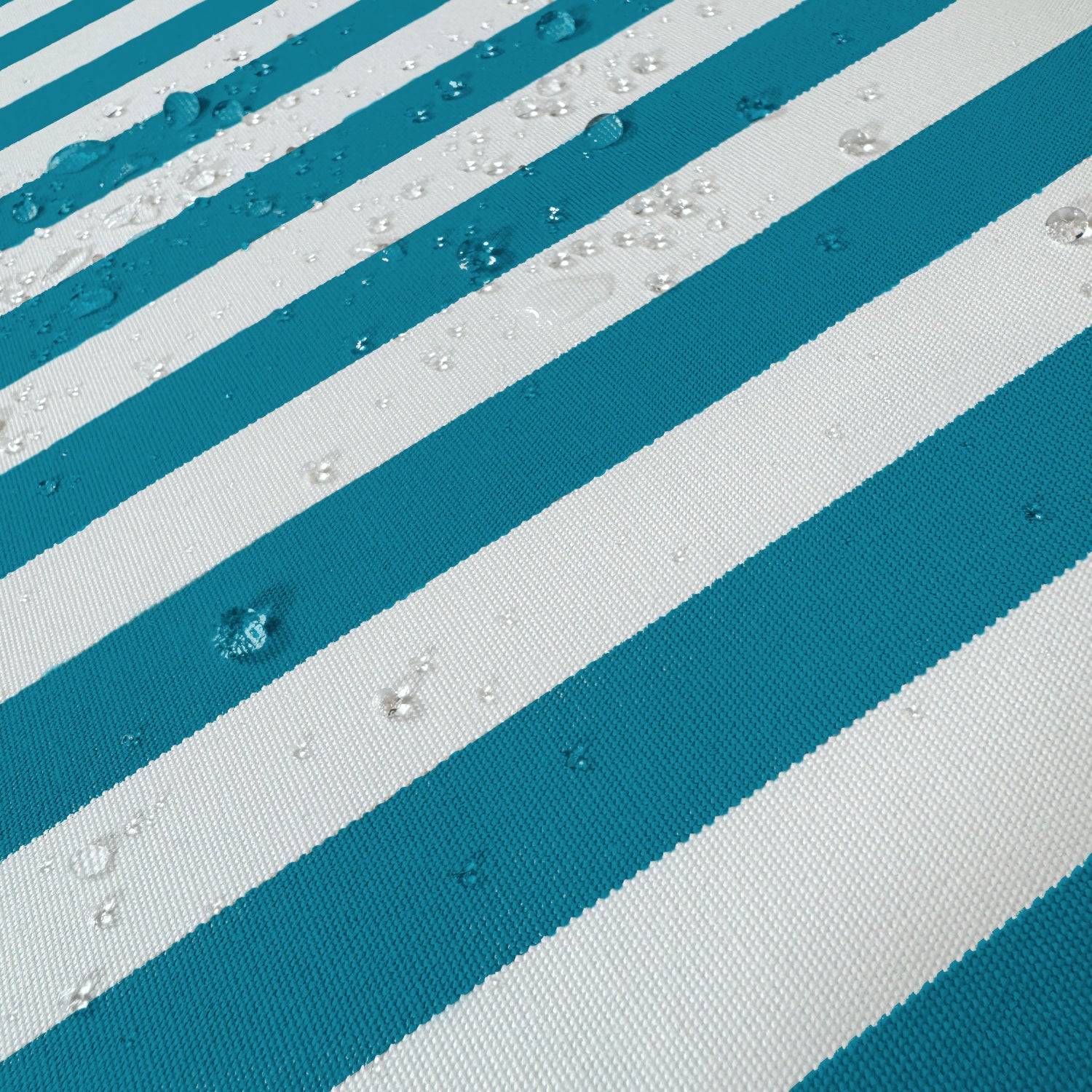 Coussins pour salon de jardin déhoussable 120x60cm Rayure turquoise - Déco arts - Image 6