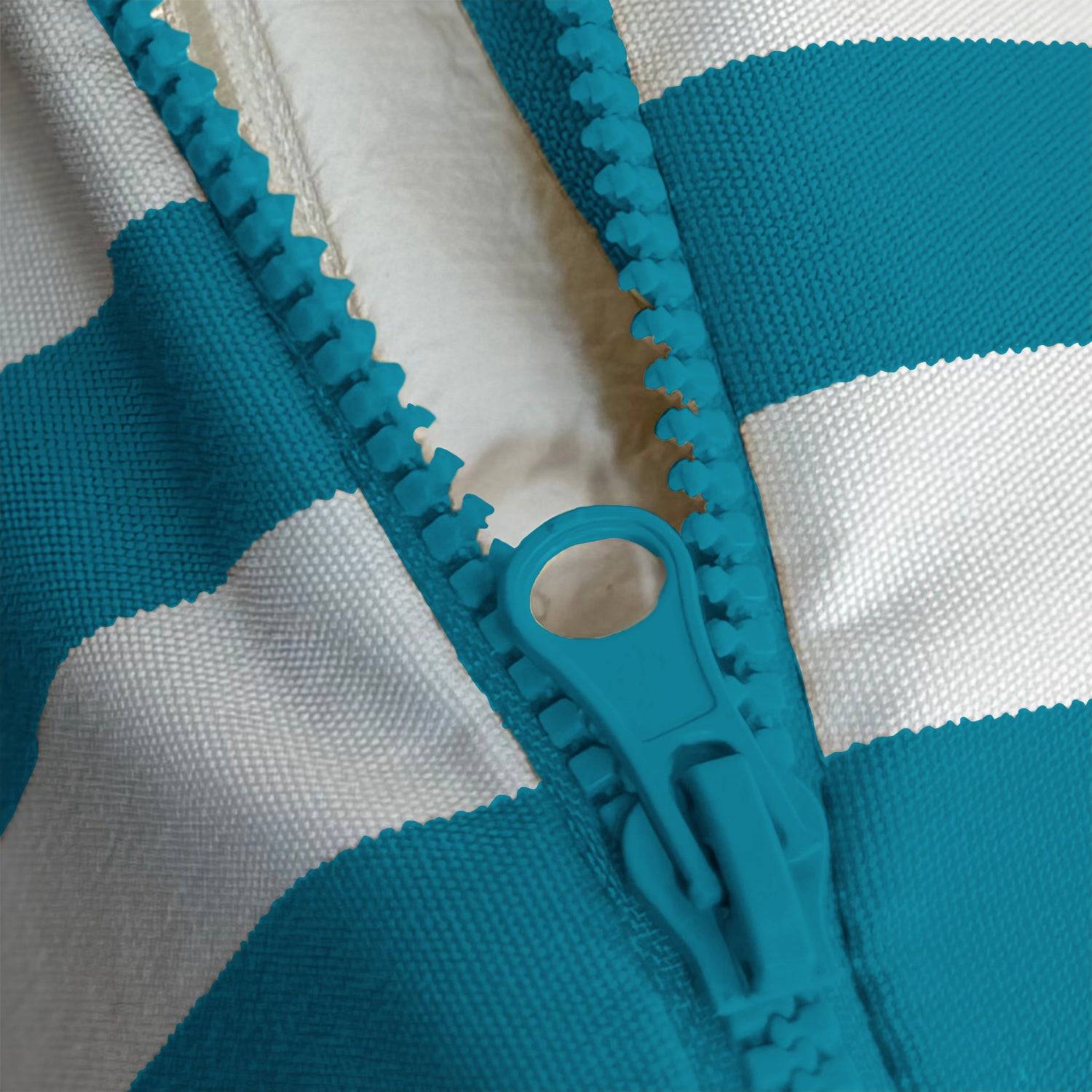 Coussins pour salon de jardin déhoussable 120x60cm Rayure turquoise - Déco arts - Image 4