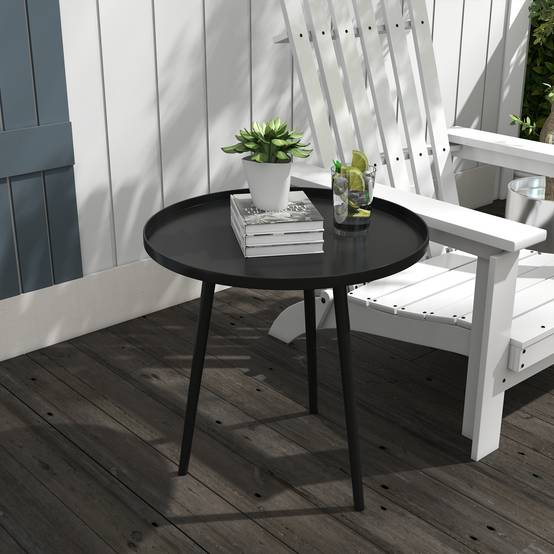 Table basse de jardin acier noir 40 x 40 x 50 cm - PANGIVO - Image 4
