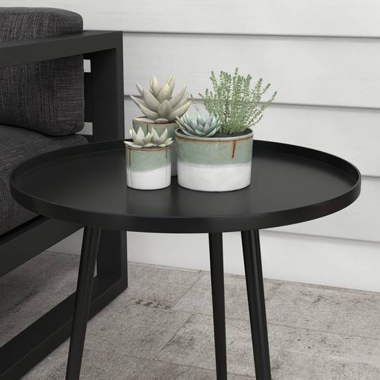 Table basse de jardin acier noir 40 x 40 x 50 cm - PANGIVO - Image 9