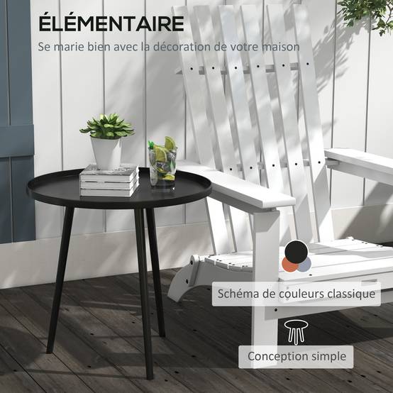 Table basse de jardin acier noir 40 x 40 x 50 cm - PANGIVO - Image 6