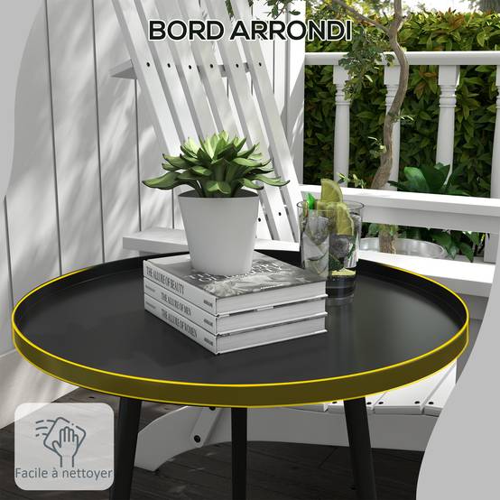 Table basse de jardin acier noir 40 x 40 x 50 cm - PANGIVO - Image 8