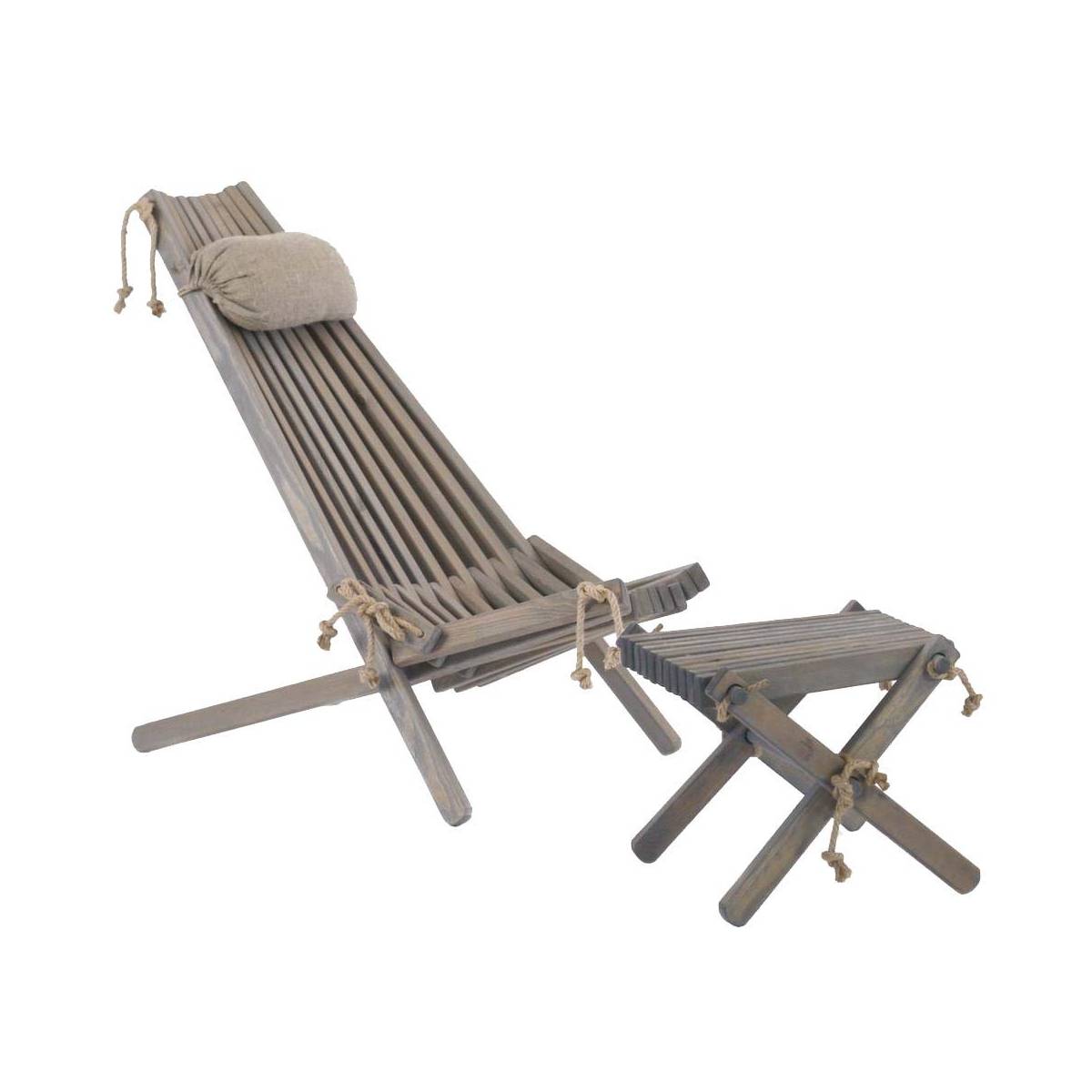 Ecofurn - Chilienne scandinave avec repose-pieds Pin Gris - Image 1