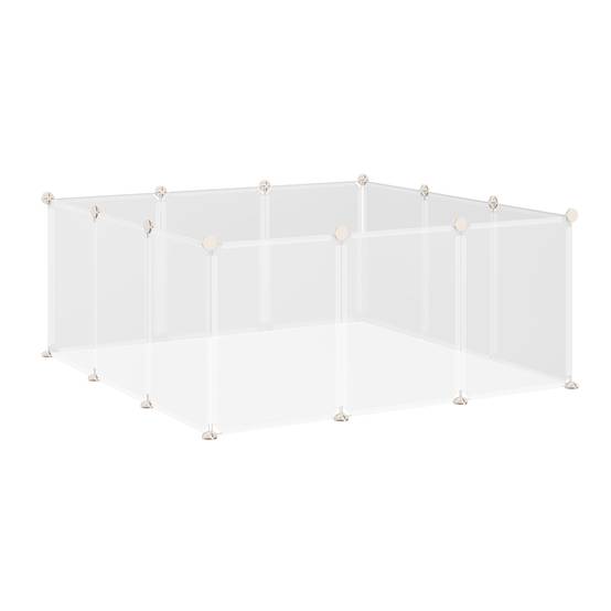 Enclos Modulable Métal Résine Pour Petits Animaux Parc 105x105x45cm Blanc - ComfortXL Outdoor Living - Image 2