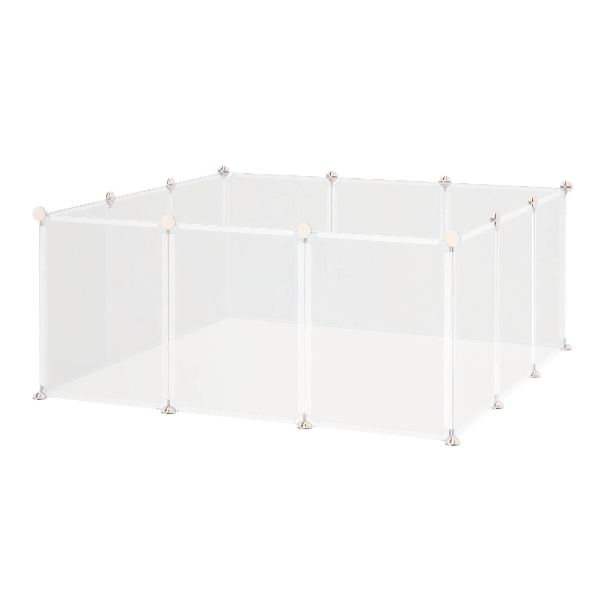 Enclos Modulable Métal Résine Pour Petits Animaux Parc 105x105x45cm Blanc - ComfortXL Outdoor Living