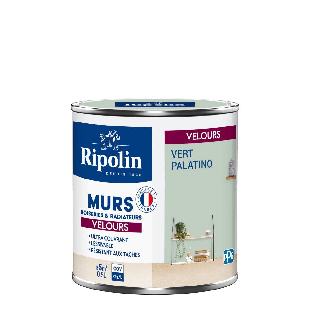 Ripolin - Peinture vert palatino mur, boiserie, radiateur RIPOLIN velours 0.5 l
