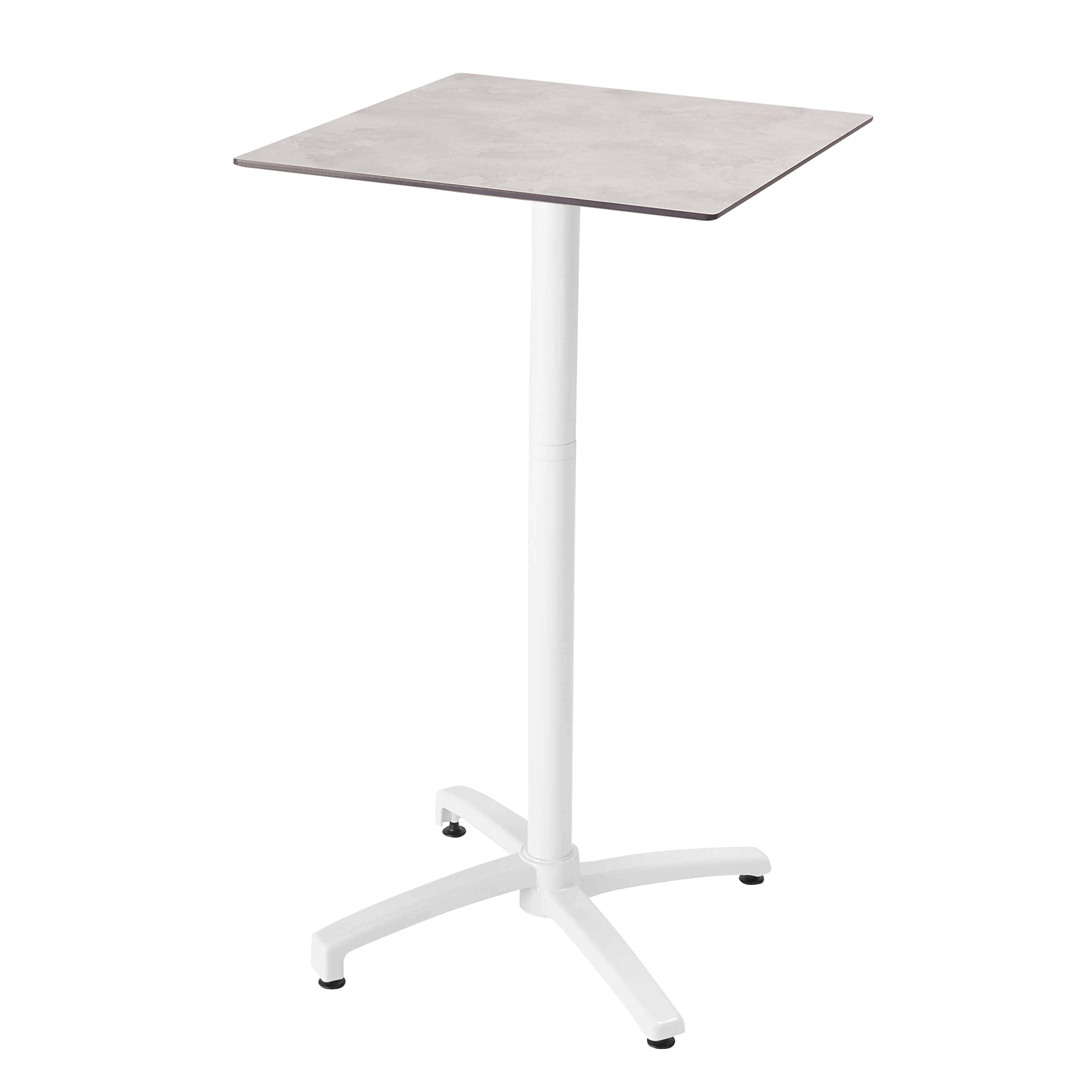 Oviala - Ensemble table haute 60x60 cm inclinable stratifiée et 2 chaises gris - Oviala - Image 2