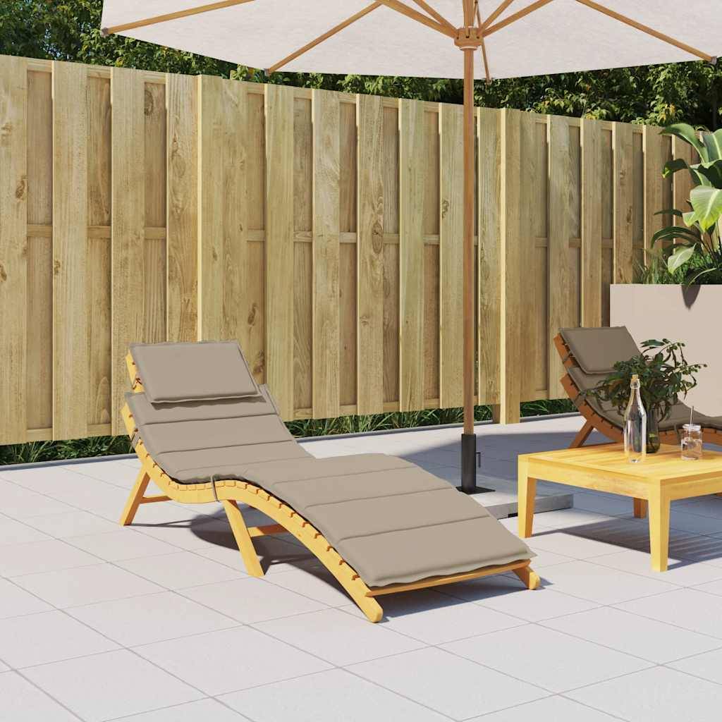 Coussin Bain de soleil | Coussin de chaise longue taupe 186x58x4 cm tissu oxford Maison Chic - Image 2