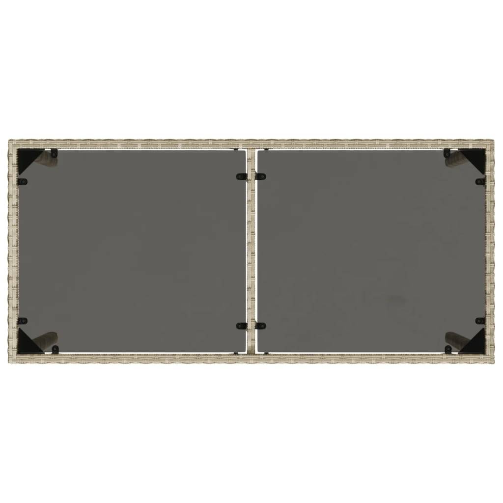 PANGIVO - Table de jardin verre gris clair 115 x 54 x 74 cm rotin - PANGIVO - Image 7