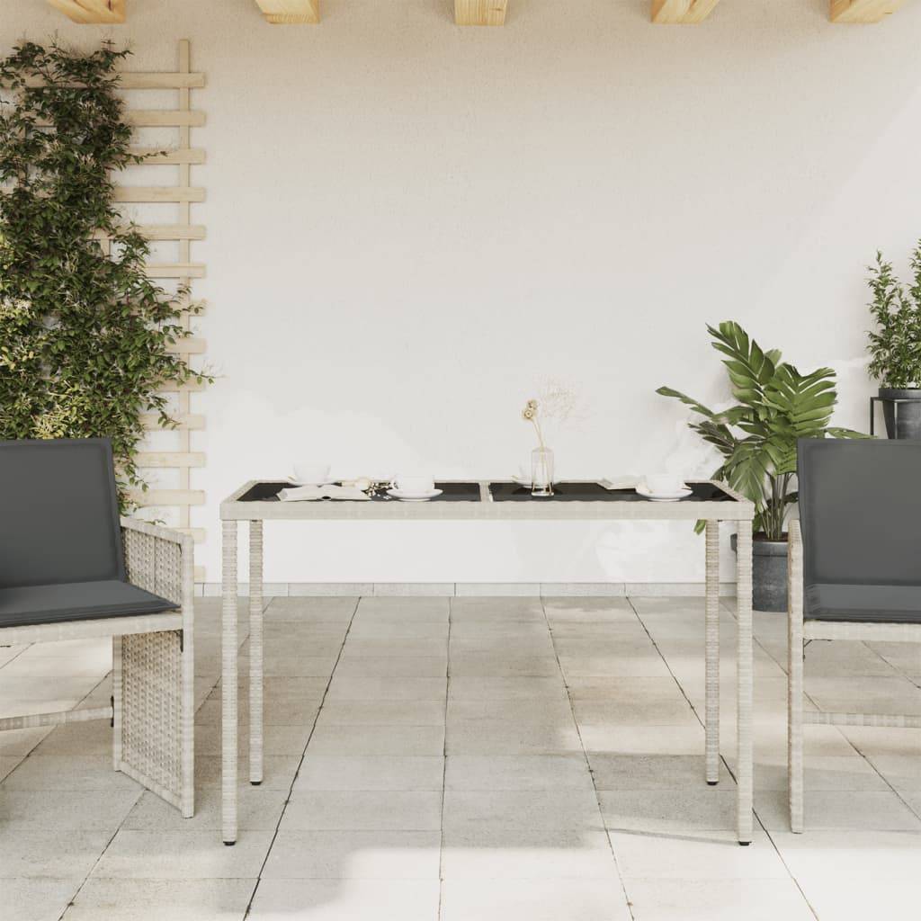 PANGIVO - Table de jardin verre gris clair 115 x 54 x 74 cm rotin - PANGIVO - Image 3