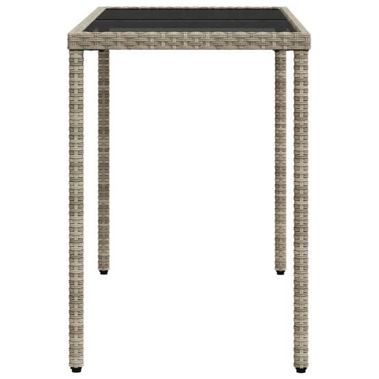 PANGIVO - Table de jardin verre gris clair 115 x 54 x 74 cm rotin - PANGIVO - Image 5