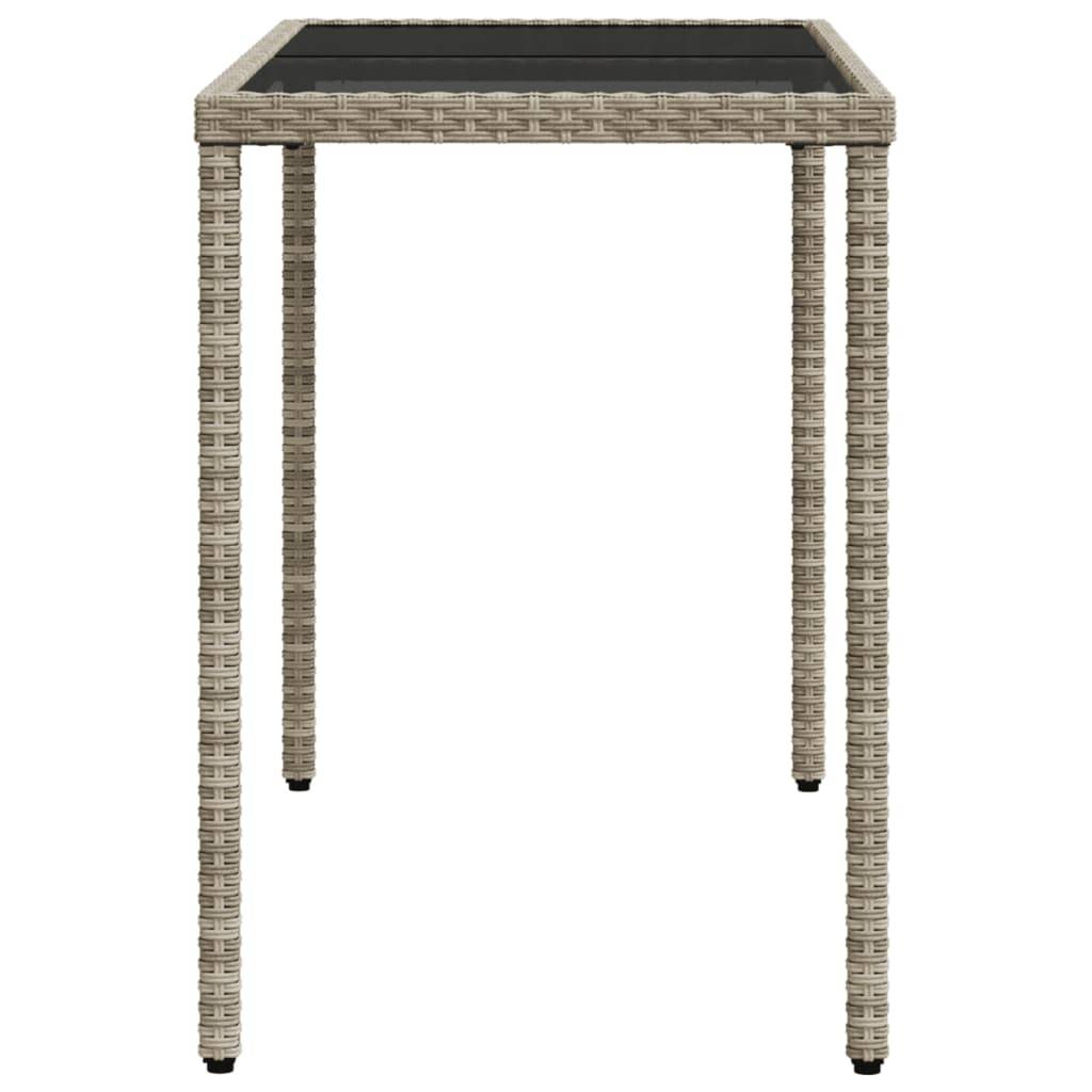 PANGIVO - Table de jardin verre gris clair 115 x 54 x 74 cm rotin - PANGIVO - Image 5