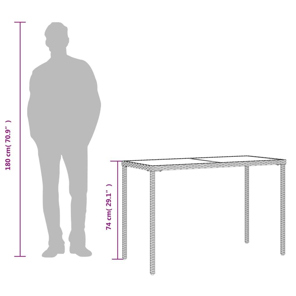 PANGIVO - Table de jardin verre gris clair 115 x 54 x 74 cm rotin - PANGIVO - Image 9
