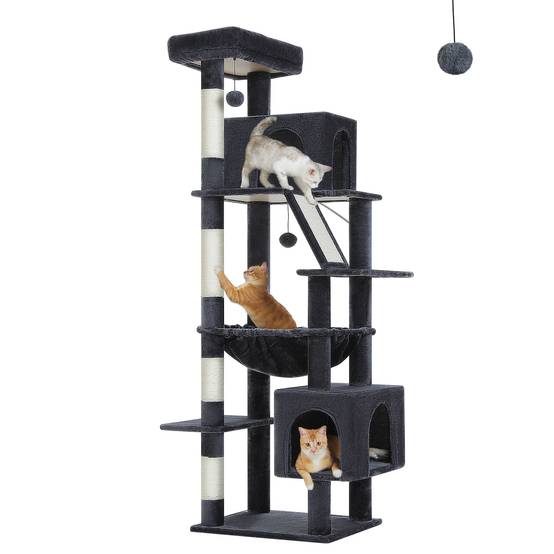 Arbre à Chat XXL 180 cm de Haut Gris Foncé PAWZ Road - Image 1