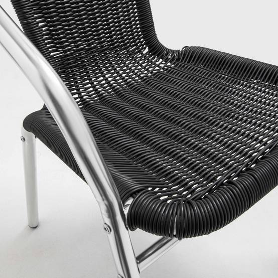 Oviala - Lot 4 fauteuils de jardin aluminium et résine noir Saint Germain - Oviala - Image 6