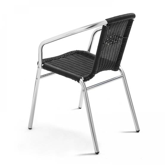Oviala - Lot 4 fauteuils de jardin aluminium et résine noir Saint Germain - Oviala - Image 2