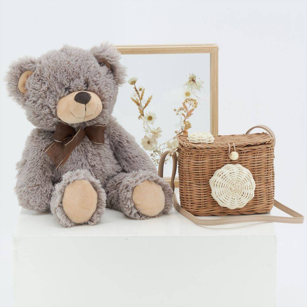Aubry Gaspard - Sac enfant en rotin et cuir appareil photo - Image 2