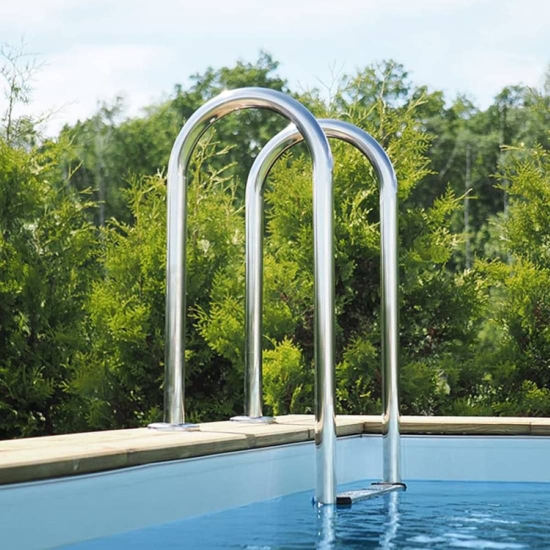 Altanka - Piscine hors sol en bois AQUA 10.2 x 5.2 - H.1.45 m, gris clair, cadre en métal - sans dalle - BAS7310OSPU2 - ALTANKA - Image 8