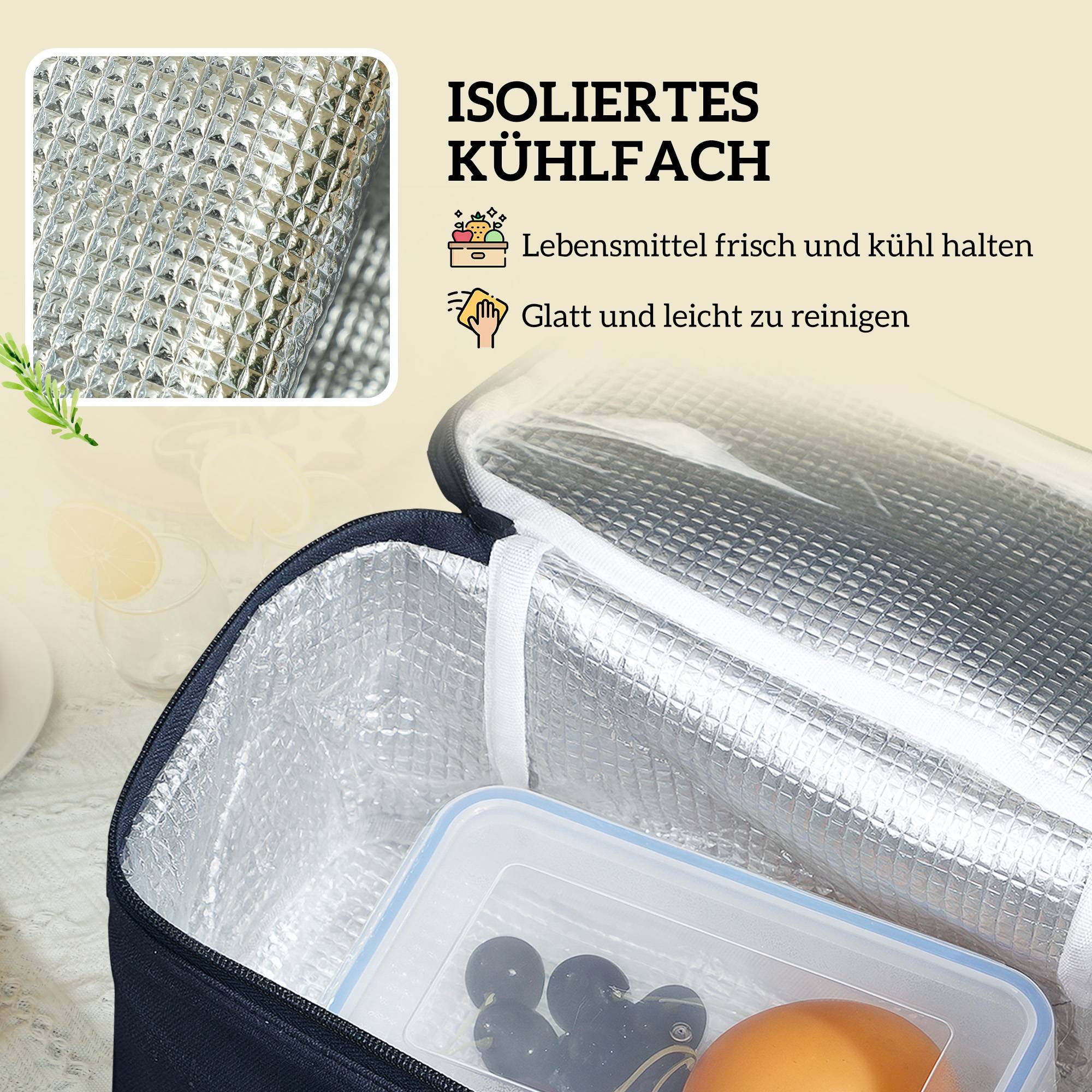 Panier Pique-Nique Osier 4 Personnes Sac Isotherme 54x34x20cm Bois Naturel - ComfortXL Outdoor Living - Image 7