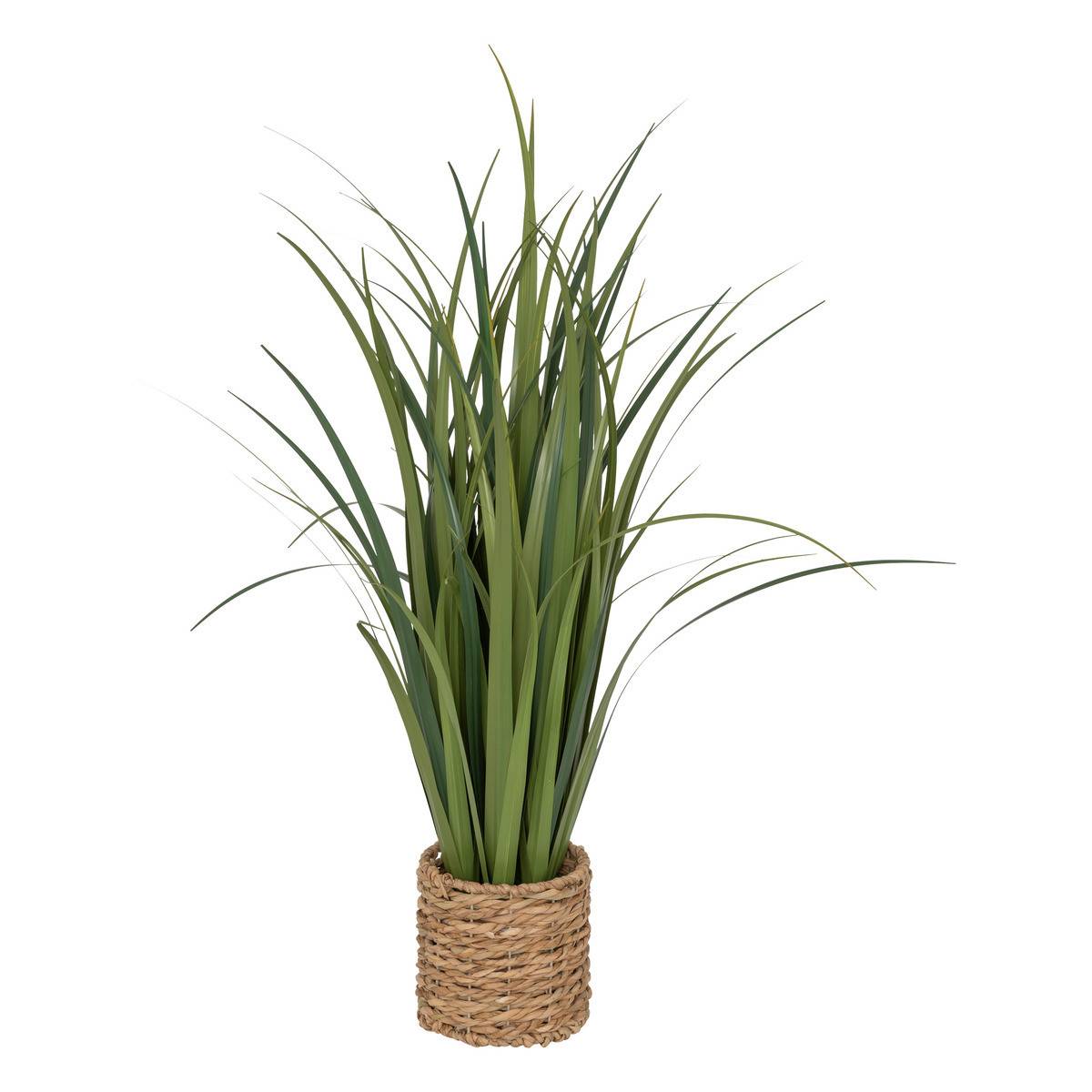 Plante artificielle Bouquet de Lin dans un pot en fibres naturelles H 91 cm - Image 1