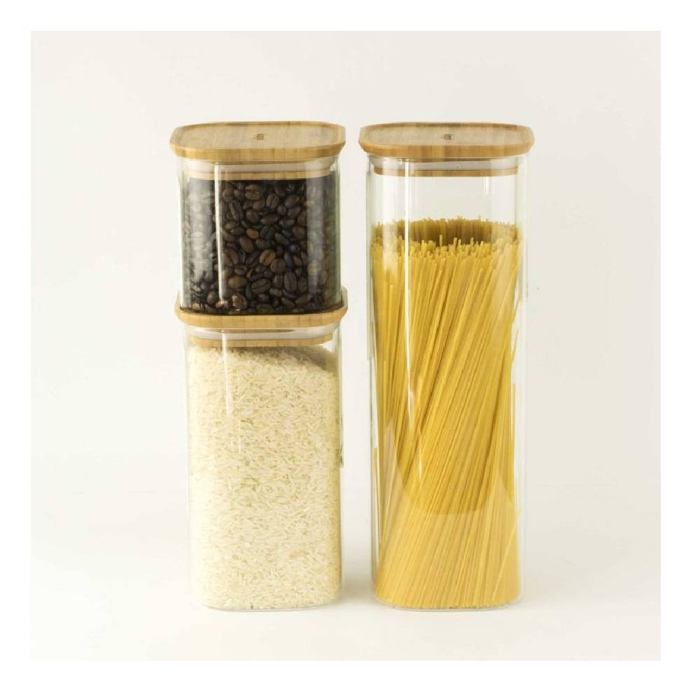 Boîte alimentaire verre et bambou 800ml - Image 3