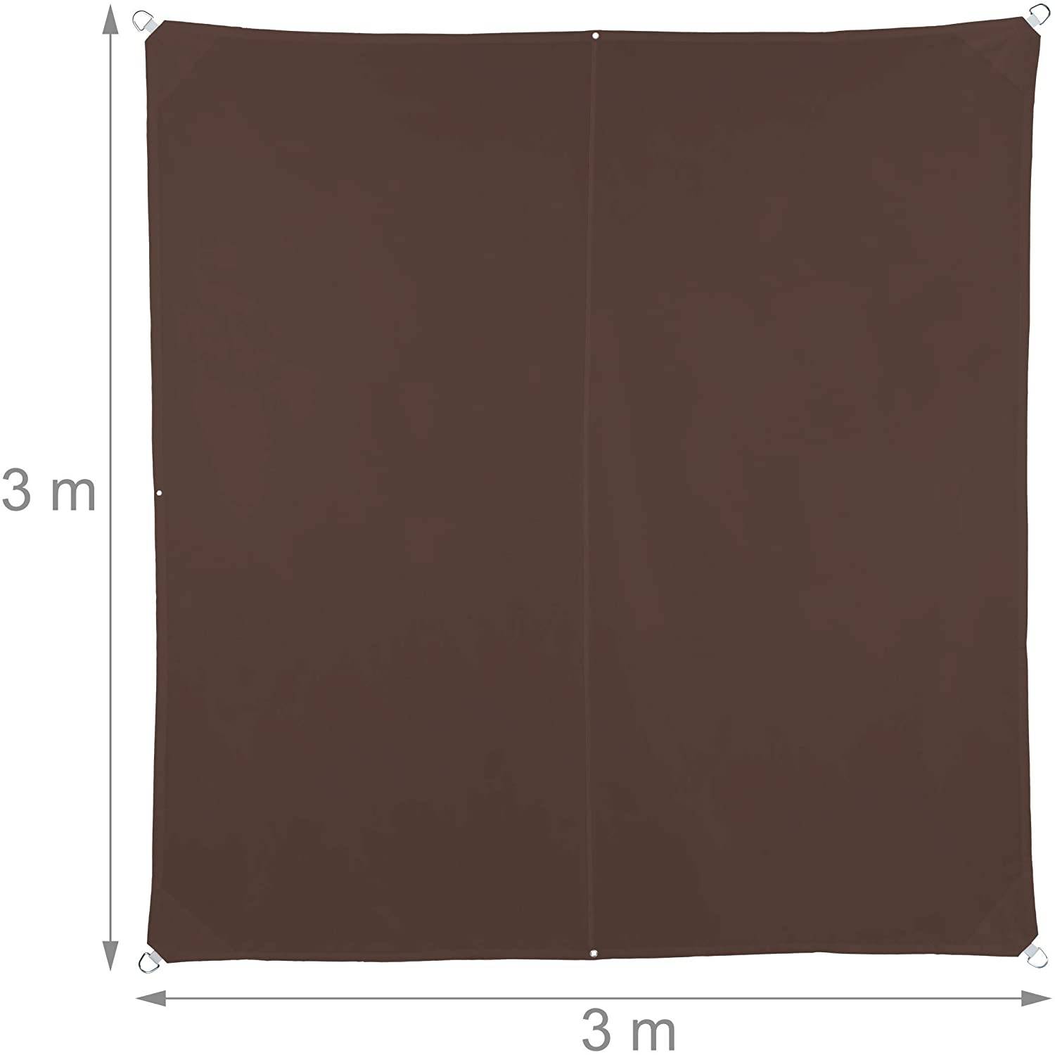 Helloshop26 - Voile d'ombrage carré 3 x 3 m brun - Image 2