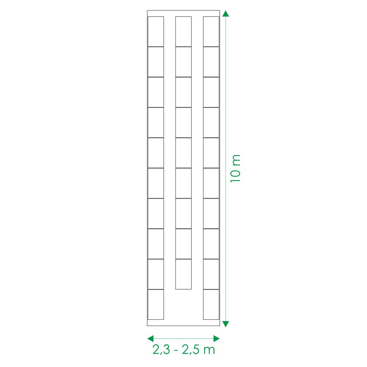 Kit de jardinière surélevées pour une serre 2,5x10 m, acier galvanisé, Klasika Greenhouses - Image 6