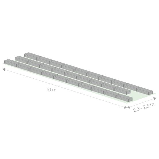 Kit de jardinière surélevées pour une serre 2,5x10 m, acier galvanisé, Klasika Greenhouses - Image 2