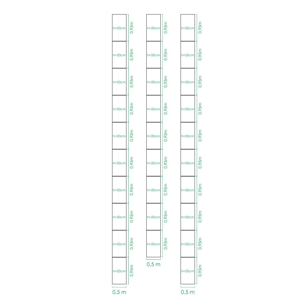Kit de jardinière surélevées pour une serre 2,5x10 m, acier galvanisé, Klasika Greenhouses - Image 3