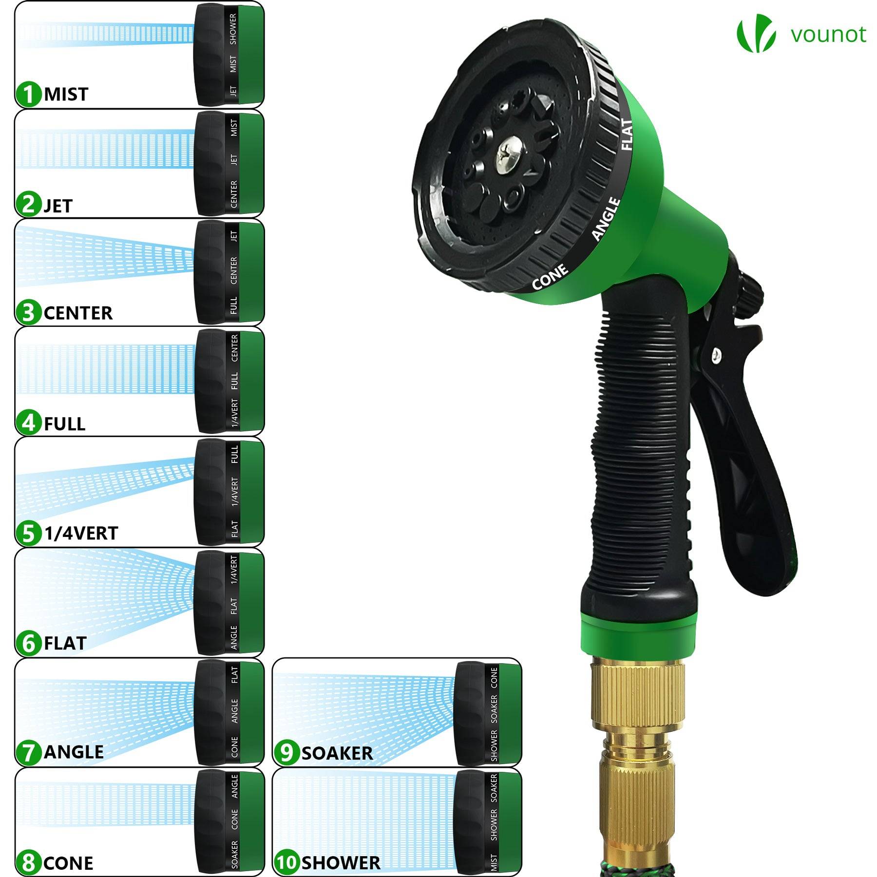 Tuyau d’Arrosage Extensible 15m Renforce avec Accessoires vert - Image 3