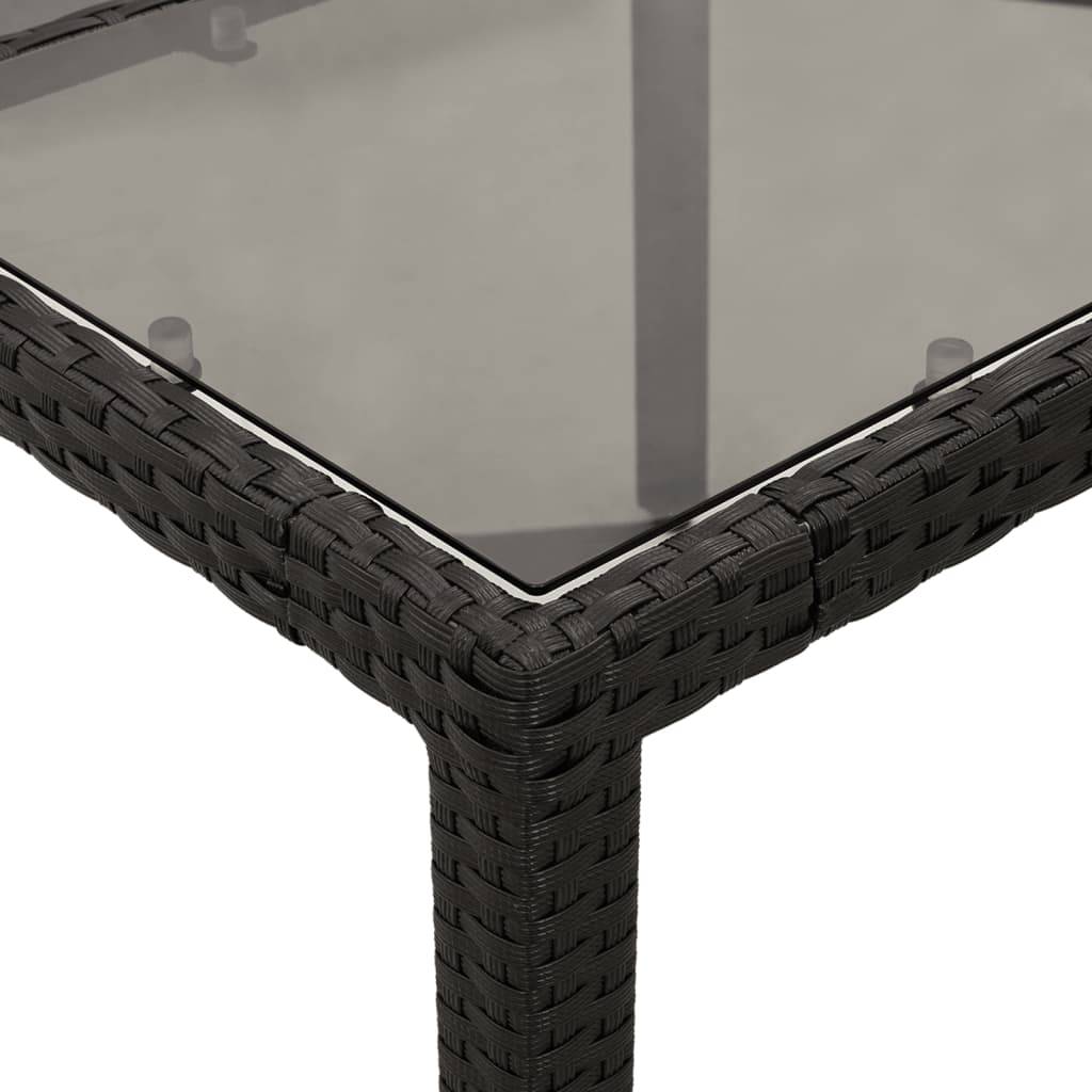 Table de jardin - Table Extérieure - Table De Patio dessus en verre Noir 90x90x75 cm Résine tressée-JU13762 - Image 7