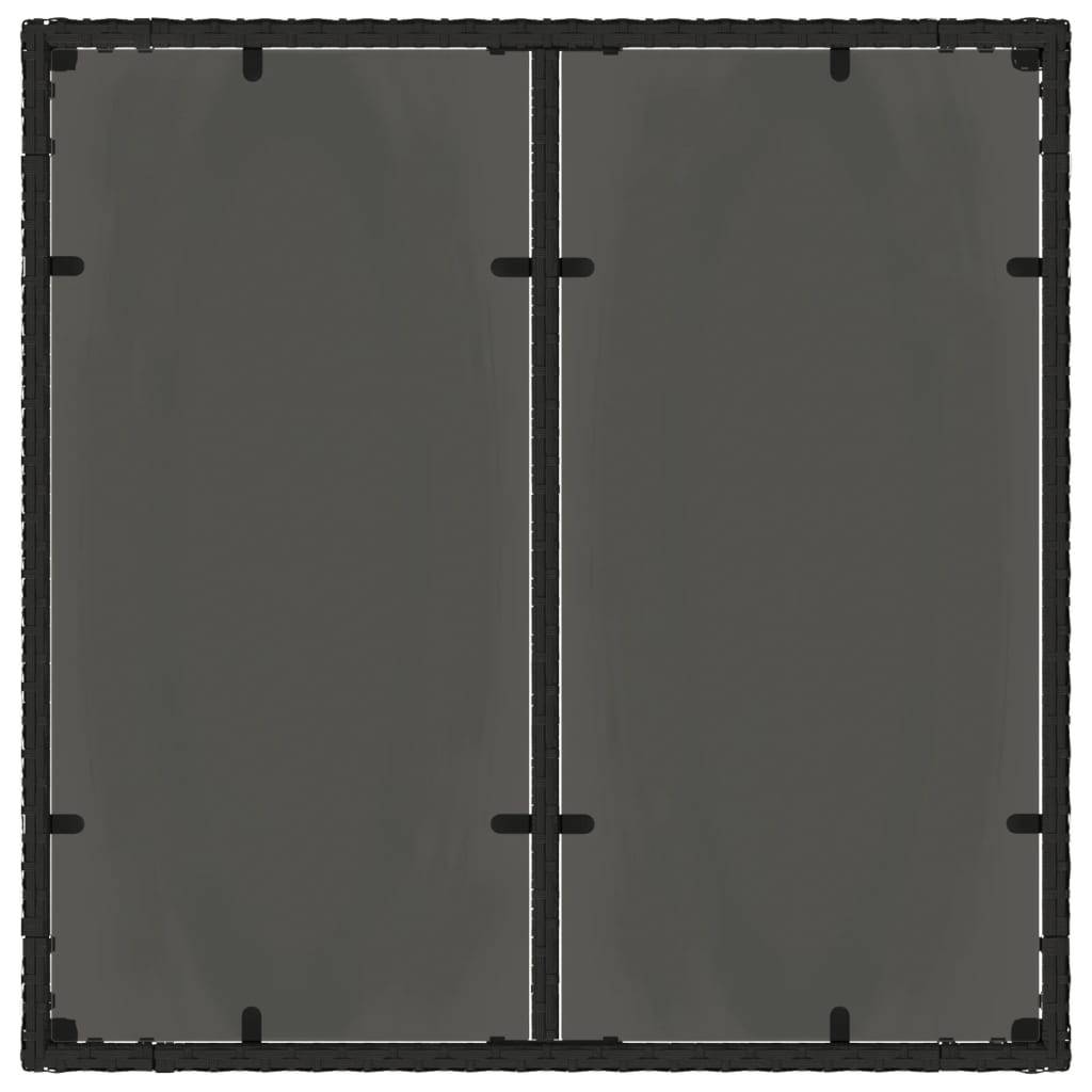 Table de jardin - Table Extérieure - Table De Patio dessus en verre Noir 90x90x75 cm Résine tressée-JU13762 - Image 6