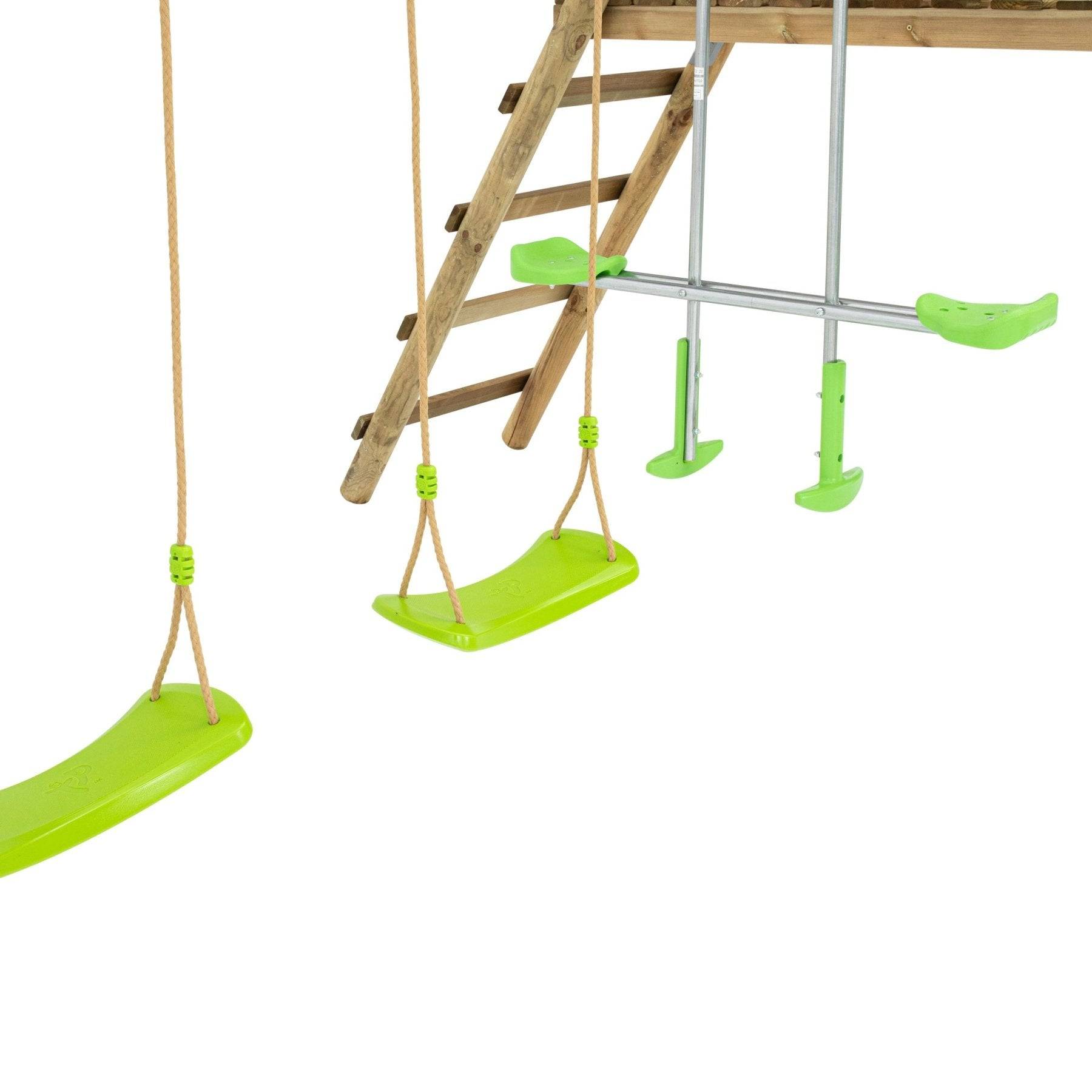 Tp Toys - Station JASMIN 2 balançoires - vis-à-vis - toboggan - kit d'ancrage - bois FSC® h243 cm - Image 5