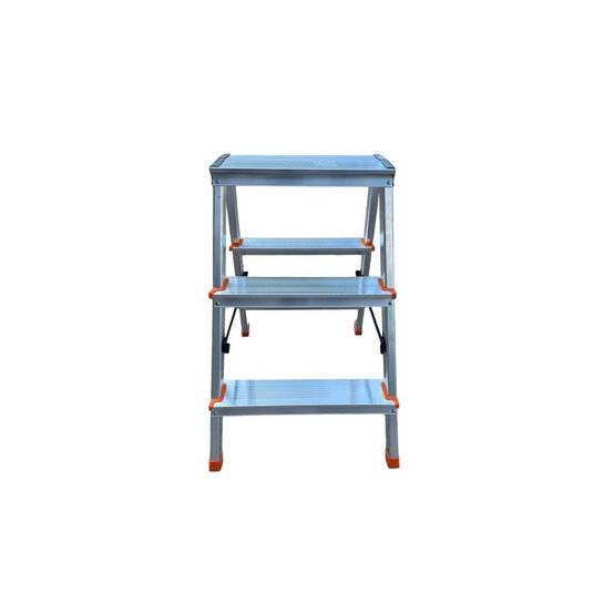 Escabeau 3 marches Marche-pied Aluminium Charge 125 kg Pliable Pieds anti-dérapants BRIXO - Image 6