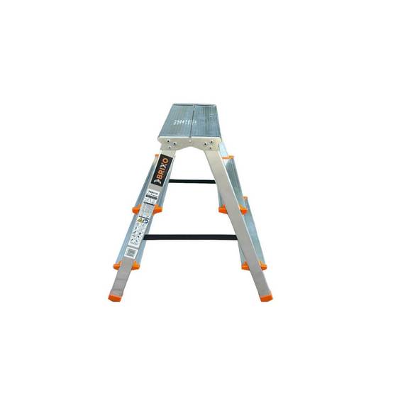 Escabeau 3 marches Marche-pied Aluminium Charge 125 kg Pliable Pieds anti-dérapants BRIXO - Image 3