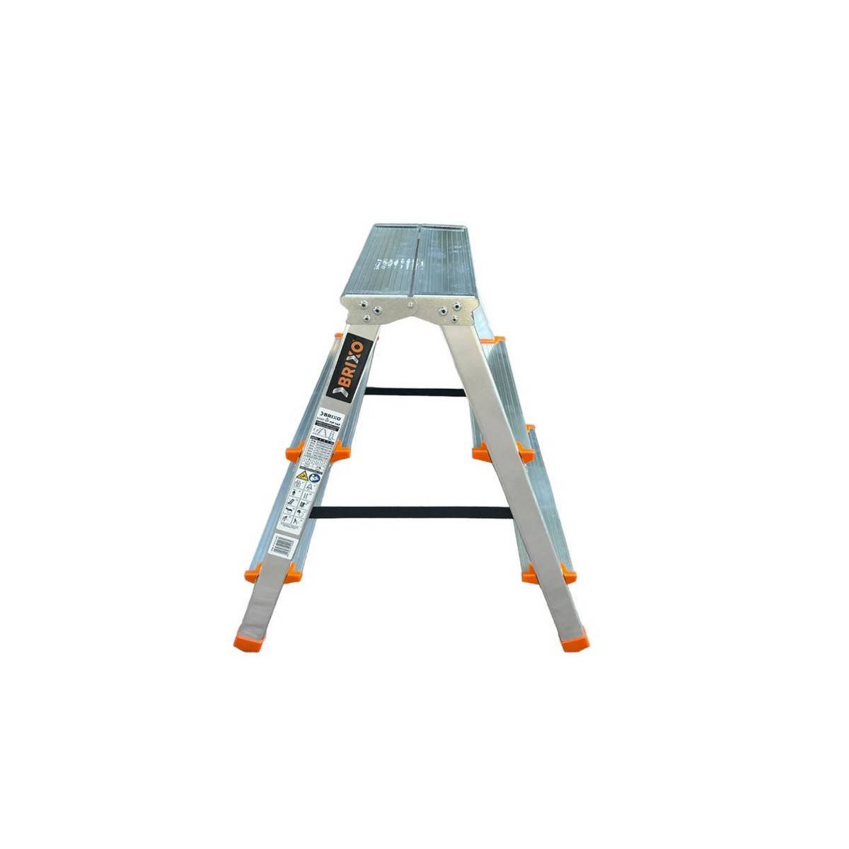 Escabeau 3 marches Marche-pied Aluminium Charge 125 kg Pliable Pieds anti-dérapants BRIXO - Image 3