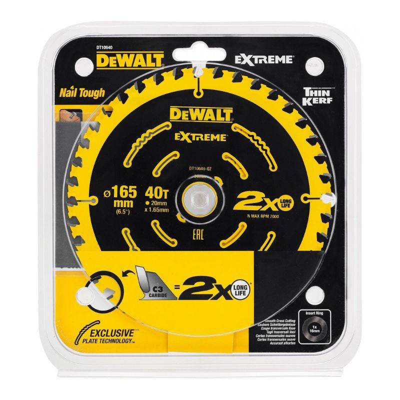 Lame de scie circulaire Ø165 x 20 mm DEWALT EXTREME DT10640-QZ 40T ATB 5° Dewalt - Image 2